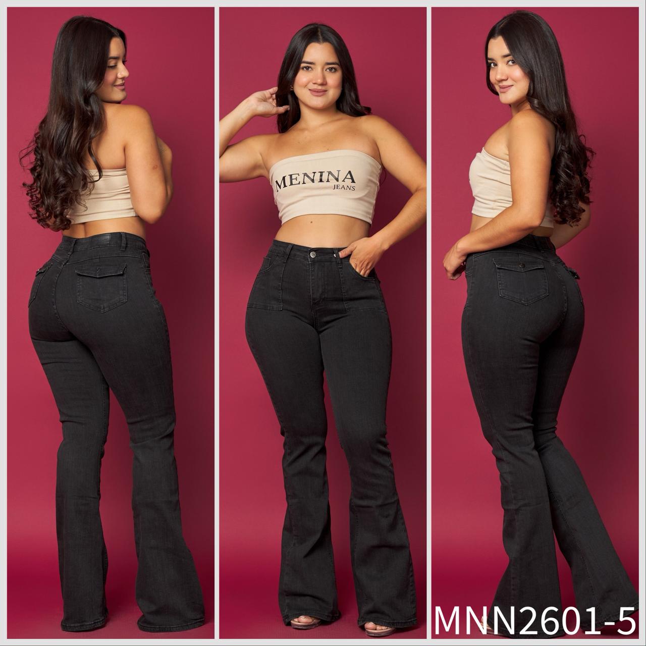 N2601-5 (V3) | Flare Negro Bolsillo Con Tapa