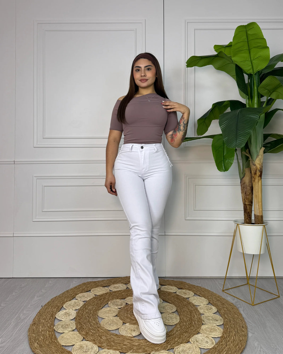 N2607-1 (L2) | Flare Trenzado Blanco