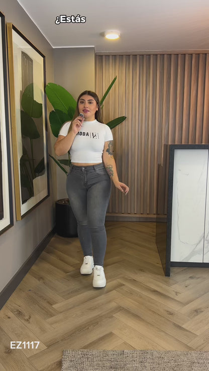 Jeans Skinny Gris | Modelo EZ1117| EZ Jeans