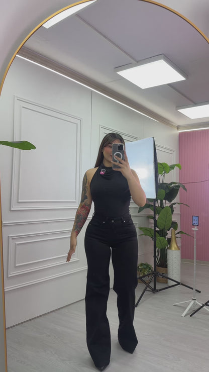 Azabache | Wide Leg Nacional Negro | EZ ELITE