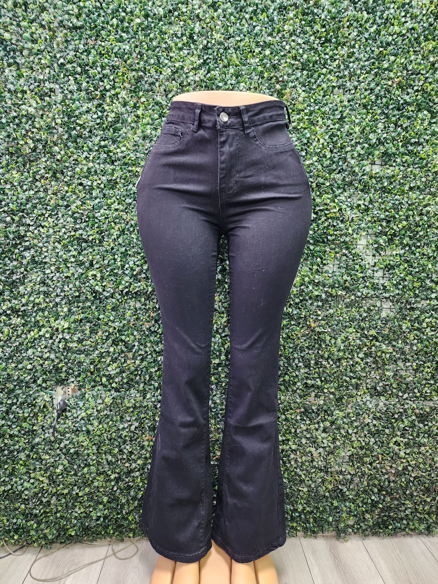 EZ5531 (I3) | Jeans Flare Faja Negro Horma Grande  | EZ