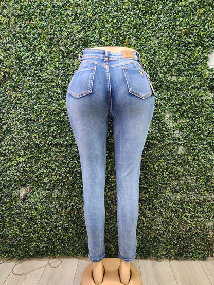 EZ5503 | Jeans Skinny Con Faja Azul  | EZ