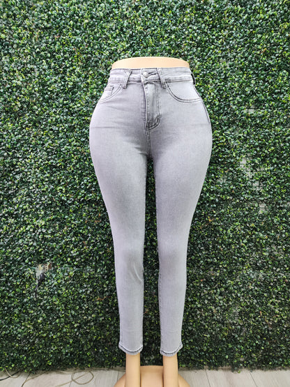 EZ5504  | Jeans Skinny Con Faja Gris  | EZ