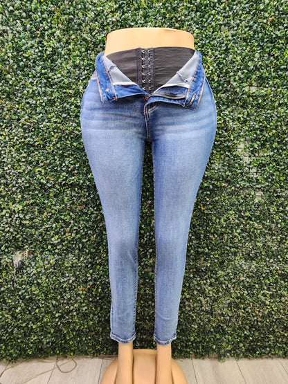 EZ5503 | Jeans Skinny Con Faja Azul  | EZ