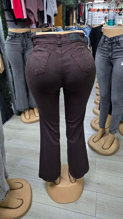 Jeans Sienna flare nacional chocolate Ultra Push Up, vista trasera